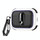 For AirPods Pro 2 Armor Magnetic Wireless Earphones Case with Security Lock(Black White) - 1