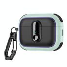 For AirPods Pro 2 Armor Magnetic Wireless Earphones Case with Security Lock(Black Mint Green) - 1