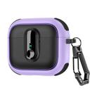 For AirPods 3 Armor Magnetic Wireless Earphones Case with Security Lock(Black Purple) - 1