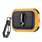 For AirPods Pro Armor Magnetic Wireless Earphones Case with Security Lock(Black Yellow) - 1