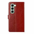 For Infinix Hot 50 4G Y-shaped Pattern Flip Leather Phone Case(Brown) - 3
