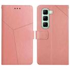 For Infinix Hot 50 4G Y-shaped Pattern Flip Leather Phone Case(Pink) - 1