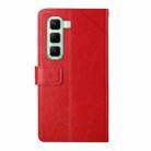 For Infinix Hot 50 5G Y-shaped Pattern Flip Leather Phone Case(Red) - 3