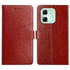 For Infinix Hot 50i 4G Y-shaped Pattern Flip Leather Phone Case(Brown) - 1