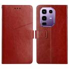 For Infinix Note 50 Pro 4G / Note 50 4G Y-shaped Pattern Flip Leather Phone Case(Brown) - 1