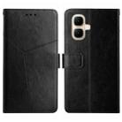 For Infinix Smart 10 4G / Tecno Pop 10 Y-shaped Pattern Flip Leather Phone Case(Black) - 1