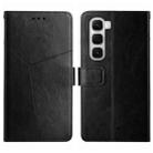 For Infinix Hot 60 4G / 60i 4G Y-shaped Pattern Flip Leather Phone Case(Black) - 1