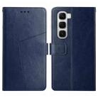 For Infinix Hot 60 4G / 60i 4G Y-shaped Pattern Flip Leather Phone Case(Blue) - 1