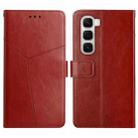 For Infinix Hot 60 4G / 60i 4G Y-shaped Pattern Flip Leather Phone Case(Brown) - 1