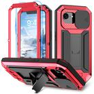 For iPhone 16e Sliding Camera IP68 Waterproof Holder Phone Case(Red) - 1