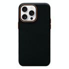 For iPhone 12 Pro Max Litchi Texture TPU Phone Case(Black Orange) - 1