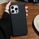 For iPhone 12 Pro Max Litchi Texture TPU Phone Case(Black Orange) - 2