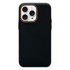 For iPhone 11 Pro Max Litchi Texture TPU Phone Case(Black Orange) - 1