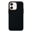 For iPhone 11 Litchi Texture TPU Phone Case(Black Orange) - 1