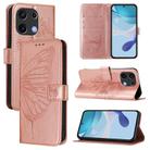 For Umidigi Note 100 Embossed Butterfly Leather Phone Case(Rose Gold) - 1