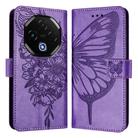 For Umidigi G100 Pro Embossed Butterfly Leather Phone Case(Light Purple) - 2