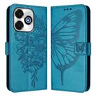 For Umidigi G100X 4G / 5G Embossed Butterfly Leather Phone Case(Blue) - 2