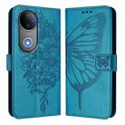 For vivo V50 Global Embossed Butterfly Leather Phone Case(Blue) - 2