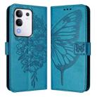 For vivo Y29 4G Global Embossed Butterfly Leather Phone Case(Blue) - 2