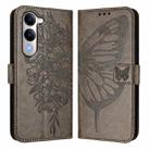 For vivo Y29S 5G / Y04 4G Global Embossed Butterfly Leather Phone Case(Grey) - 2