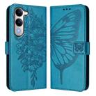 For vivo Y29S 5G / Y04 4G Global Embossed Butterfly Leather Phone Case(Blue) - 2