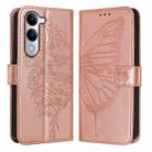 For vivo Y29S 5G / Y04 4G Global Embossed Butterfly Leather Phone Case(Rose Gold) - 2