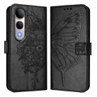 For vivo V50 Lite 5G Embossed Butterfly Leather Phone Case(Black) - 2