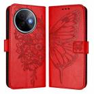 For vivo Y39 5G Global Embossed Butterfly Leather Phone Case(Red) - 2