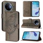 For vivo Y39 5G Global Embossed Butterfly Leather Phone Case(Grey) - 1