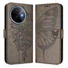For vivo Y39 5G Global Embossed Butterfly Leather Phone Case(Grey) - 2
