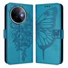 For vivo Y39 5G Global Embossed Butterfly Leather Phone Case(Blue) - 2