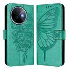 For vivo Y39 5G Global Embossed Butterfly Leather Phone Case(Green) - 2