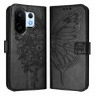 For vivo S30 Pro mini Embossed Butterfly Leather Phone Case(Black) - 2