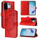 For vivo S30 Pro mini Embossed Butterfly Leather Phone Case(Red) - 1