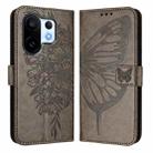 For vivo S30 Pro mini Embossed Butterfly Leather Phone Case(Grey) - 2