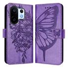 For vivo S30 Pro mini Embossed Butterfly Leather Phone Case(Light Purple) - 2
