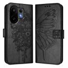 For vivo S30 Embossed Butterfly Leather Phone Case(Black) - 2