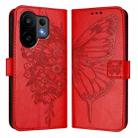 For vivo S30 Embossed Butterfly Leather Phone Case(Red) - 2
