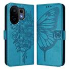 For vivo S30 Embossed Butterfly Leather Phone Case(Blue) - 2