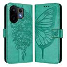 For vivo S30 Embossed Butterfly Leather Phone Case(Green) - 2