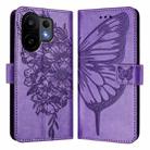 For vivo S30 Embossed Butterfly Leather Phone Case(Light Purple) - 2