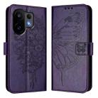 For vivo S30 Embossed Butterfly Leather Phone Case(Dark Purple) - 2