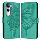For vivo Y400 5G Global Embossed Butterfly Leather Phone Case(Green) - 2