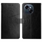 For Tecno Pop 9 4G / Spark Go 2025 4G Y-shaped Pattern Flip Leather Phone Case(Black) - 1