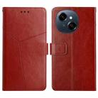 For Tecno Pop 9 4G / Spark Go 2025 4G Y-shaped Pattern Flip Leather Phone Case(Brown) - 1