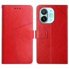 For Tecno Spark 30C 5G Y-shaped Pattern Flip Leather Phone Case(Red) - 1