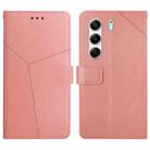 For Tecno Camon 40 Pro 5G Y-shaped Pattern Flip Leather Phone Case(Pink) - 1