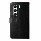 For Tecno Camon 40 Pro 4G Y-shaped Pattern Flip Leather Phone Case(Black) - 3