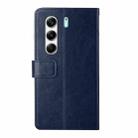 For Tecno Camon 40 Pro 4G Y-shaped Pattern Flip Leather Phone Case(Blue) - 3