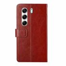 For Tecno Camon 40 Pro 4G Y-shaped Pattern Flip Leather Phone Case(Brown) - 3